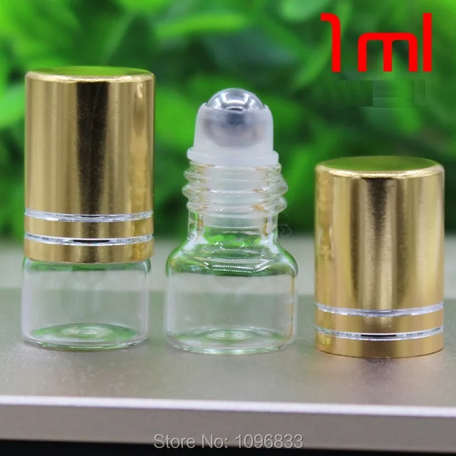 1ML Glass Roll on Bottles with Steel Bead, Perfume Vials, Essential Oil Vial, Empty Roll on