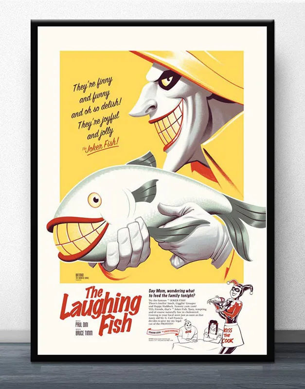 

FX993 Batman Animated Series Joker Laughing Fish Comic Series Movie Poster Art Silk Light Canvas Home Room Wall Printing Decor