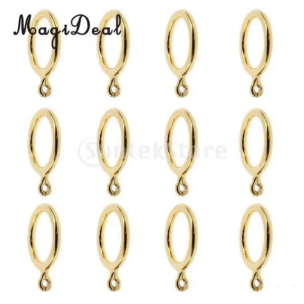 Magideal 5 2 X 12pcs Plastic Window Door Curtain Drapery Ring Hook