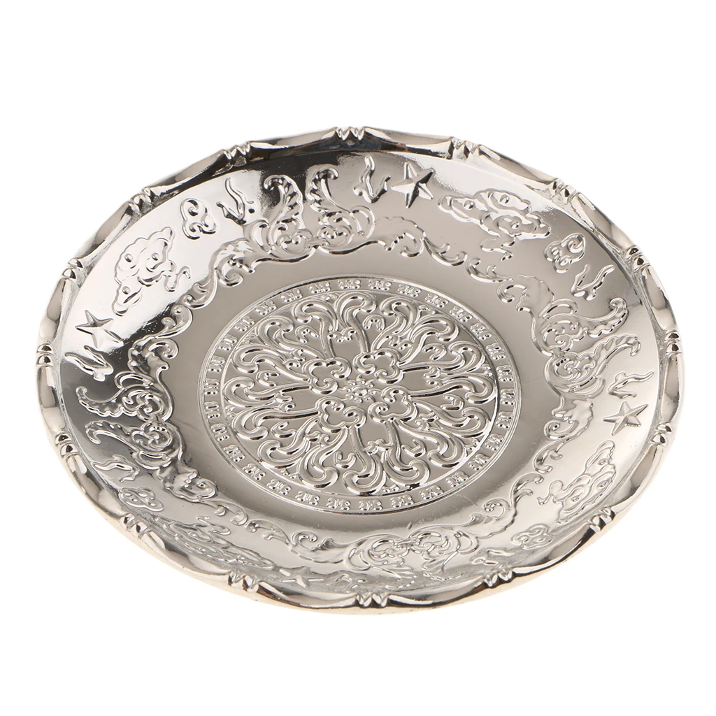 Round~Alloy Teacup Coaster Coffee Cup Mat For Kung Fu Tea Fittings Silver