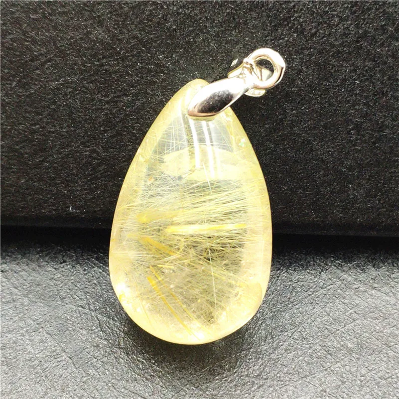 Natural Gold Rutilated Quartz Pendant (5)