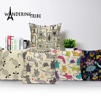 

Cartoon Animal Throw Pillow Covers Mouse Horse Cushions Cover Children Home Decor Sofa Cushion Cute Print Pillow Cushion Case