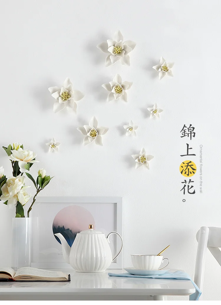 Белые цветы магнолии декоративные настенные Цветочные блюда фарфоровые декоративные тарелки домашний декор для учебы и офиса украшение комнаты
