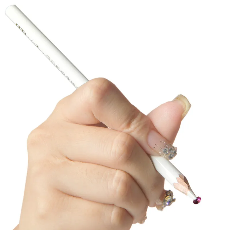 

2 Pcs Professional DIY Nail Art Rhinestones Gems Picking Crystal Dotting Tool Wax Pencil Wood Pen Picker Rhinestones Nail