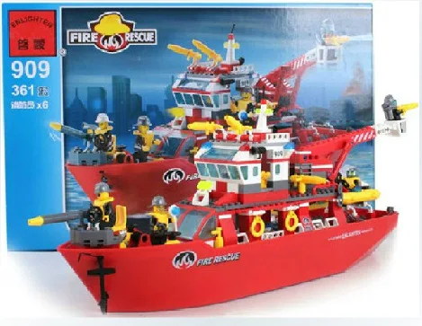 building block set compatible with lego city fire-fighting ship 3D Construction Brick Educational Hobbies Toys for Kids block-set : image building block set compatible with lego city fire-fighting ship 3D Construction Brick Educational Hobbies Toys for Kids block-set