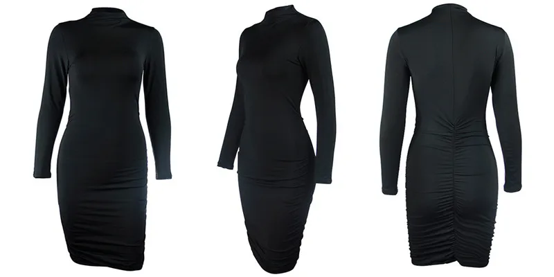 turtleneck ruched dress04