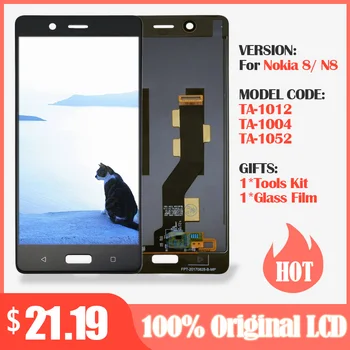 

100% Original LCD For Nokia 8 LCD Display with Touch Screen Digitizer Assembly Black for Nokia 8 lcd display Replacement