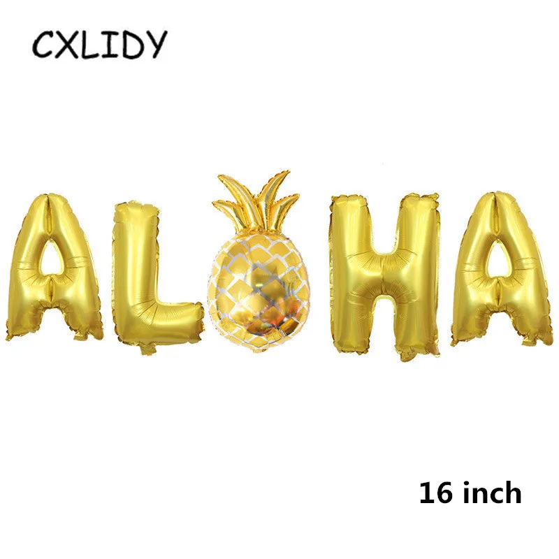 Hawaiian Party ALOHA Letter Turtle Leaf Banner Pineapple Balloon Flamingo Straw Honeycomb Ball Paper Lantern Decoration qq096 (33)
