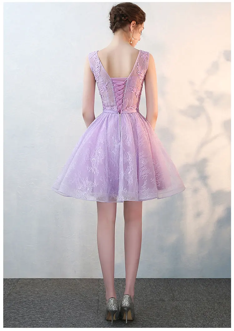 Robe de soiree фиолетовое короткое вечернее платье без рукавов с v-образным вырезом vestido de festa выпускное платье вечернее платье на заказ