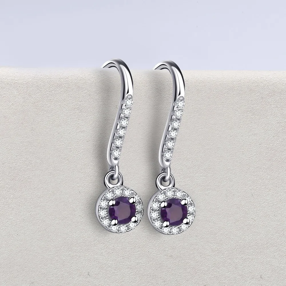 Женские Балетные сережки GEM'S из 100% настоящего серебра 925 пробы с натуральным