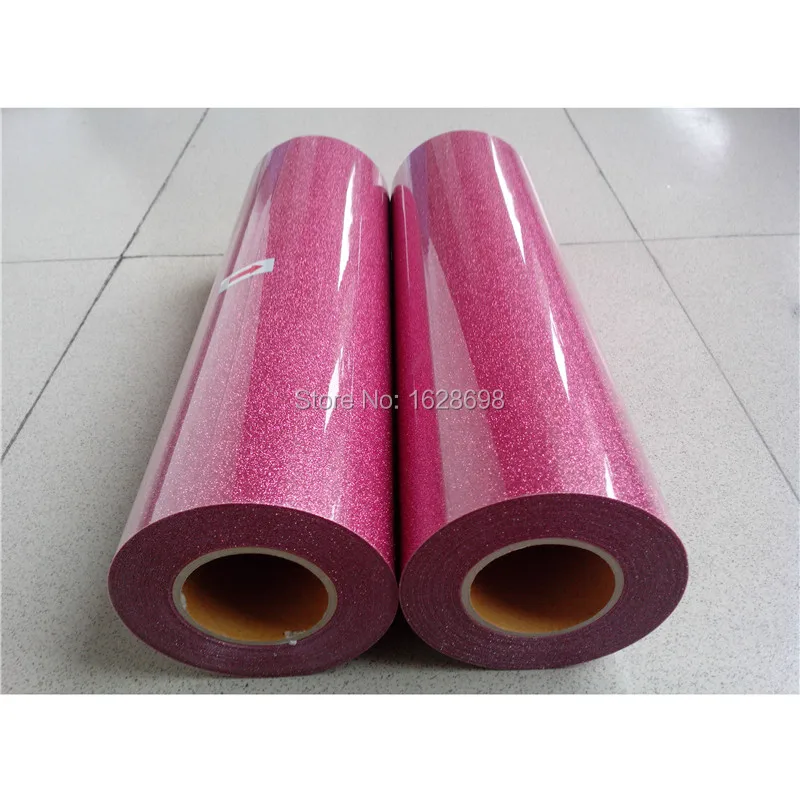 

CDG-04 pink color South Korea good quality Glitter Heat Transfer Film on garment size :50*100cm
