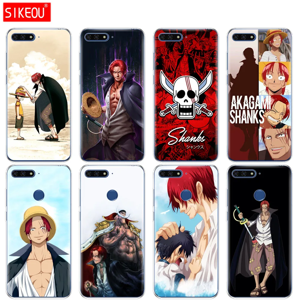 Силиконовый чехол для телефона Huawei Honor 7A PRO 7C Y5 Y6 Y7 Y9 2017 2018 Prime One Piece Shanks аниме Red Hair |