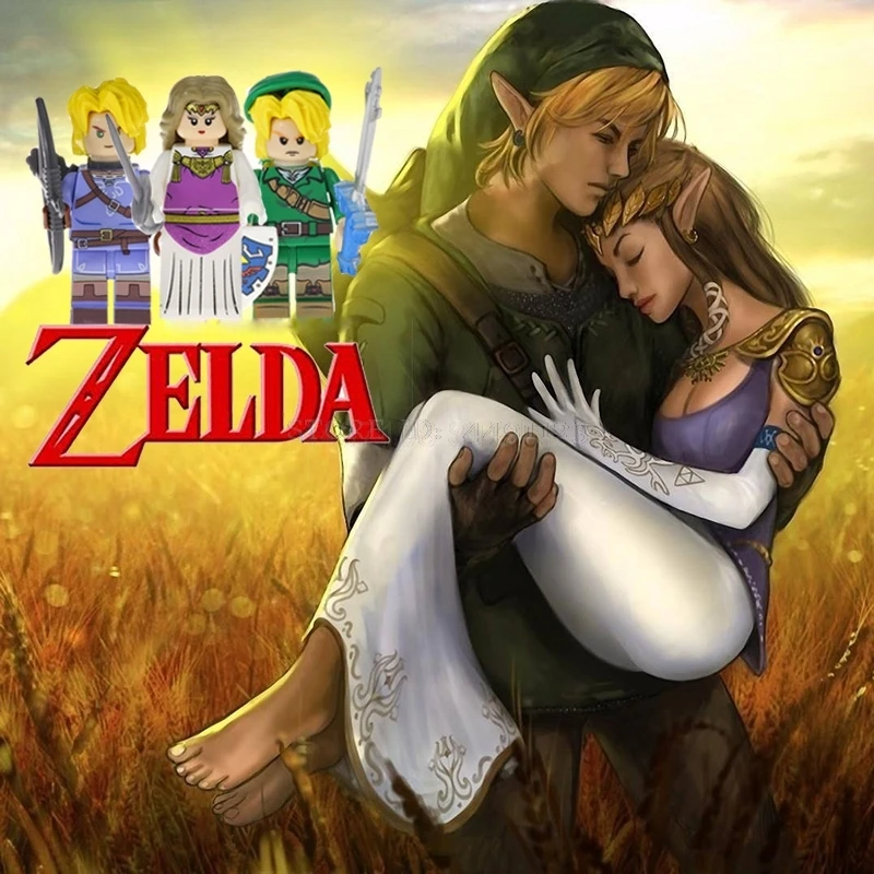 

Blocks Toys Game Zelda Figures Link Princess Zelda Mario Bendy Star Halo Warrior Wars Arcade Game Carton Figure Block Kids Toy