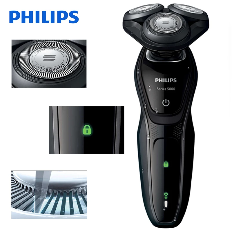 100% оригинальная Philips электробритва S5082 перезаряжаемые 3D плавающие головки