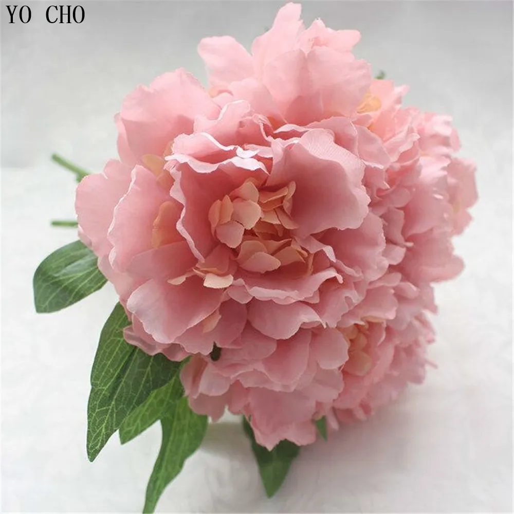 639 53 De Réductiondécoration De Mariage 5 Tête Rose à Faire Soi Même Floral 1 Bouquet Artificielle Soie Pivoine Fleur Arrangement Chambre