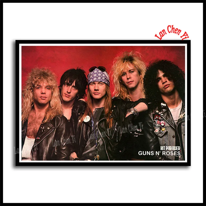 Guns n' Roses жесткая Рок Музыкальная Группа Slash плакат белая бумага с покрытием плакаты отличные фотографии на стену для подарка - Цвет: Светло-зеленый