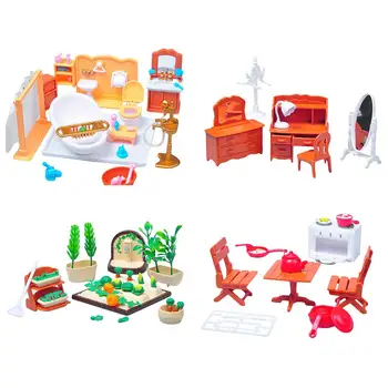 

1/12 Scale Dollhouse Miniature Bedroom Bath Furniture DIY Scenery Accessory Toy new