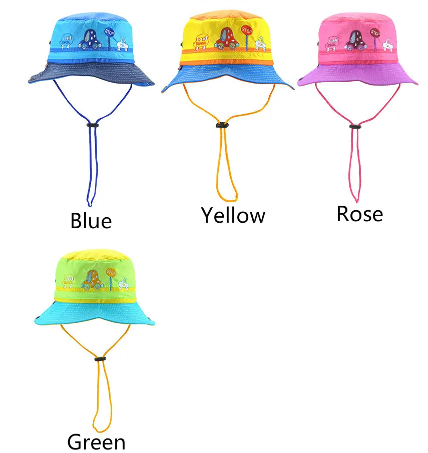 [JAMONT] мультфильм шляпа с широкими полями детская Панама со строкой верхняя одежда с вышивкой для детей, рыбацкая Кепка для мальчиков, девочек Летняя Солнцезащитная Панама костной ткани, мужские и женские бейсбольные кепки