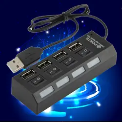 NOYOKERE Горячая продажа 1 шт. ON/OFF Обмен Switch Mini 4 порта USB 2,0 High Speed концентратор Черный для ПК высокого качества