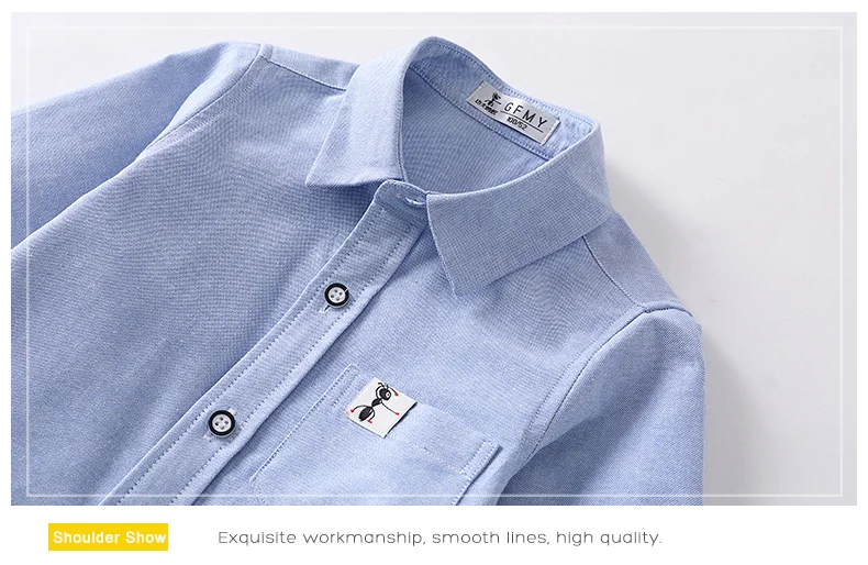 Kung Fu Ant/ г. Летняя и осенняя белая и синяя блузка для мальчиков; хлопковая школьная рубашка; школьная форма; купить рубашку; получить подарок