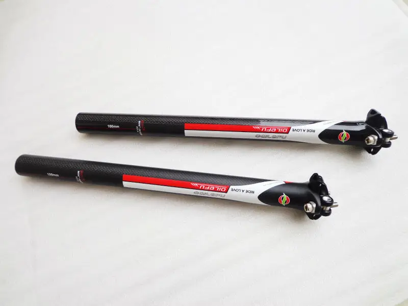 Newest QILEFU Mountain bicycle alloy 3K carbon seatpost Road carbon