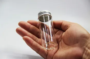 

100pcs 30*70mm 30ml Glass Storage Bottle Mason Jars Glass Bottle Vial Oil Glass Jars Cheap Aluminum Cap Wedding Glass Bottles