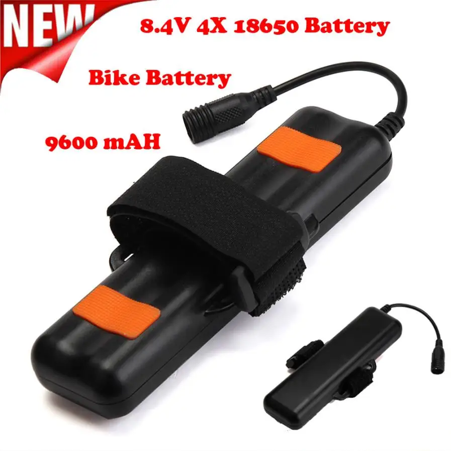 Cheap MUQGEW Bicycle Accessories 8.4V Rechargeable 9600mAh 4X18650 Professional Battery Pack For Bicycle light Headlamp Useful Tools 1