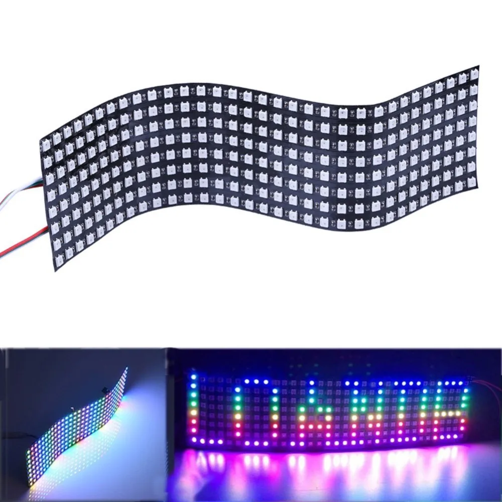 Wixure WS2812B Гибкая экран панель 5050 RGB программируемые адресный 5 В WS2811 IC SMD полный цвет