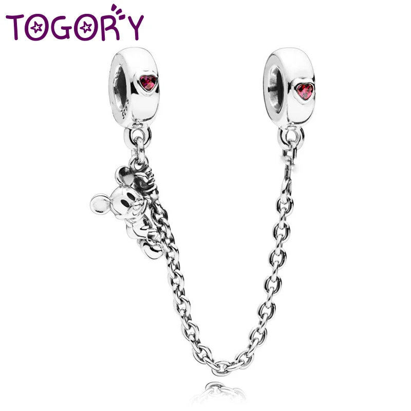 TOGORY 2018 أصيلة الفضة اللون لطيف ميكي واضح تشيكوسلوفاكيا سلسلة أمان خرز تميمة صالح الأصلي غرامة سوار الإسورة مجوهرات TOGORY 2018 أصيلة الفضة اللون لطيف ميكي واضح تشيكوسلوفاكيا سلسلة أمان خرز تميمة صالح الأصلي غرامة سوار الإسورة مجوهرات