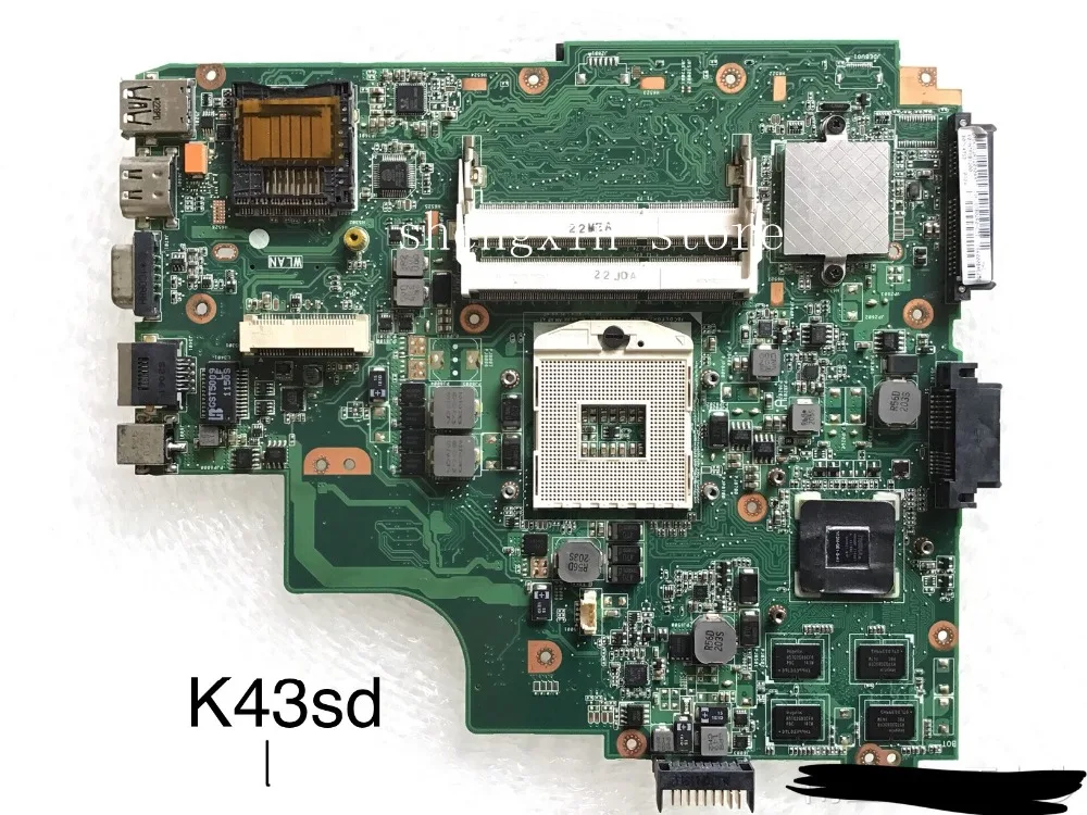 K43SD материнская плата для ноутбука ASUS K43E A43E mianboard REV: 4 1 тест 100%|Материнские платы| |