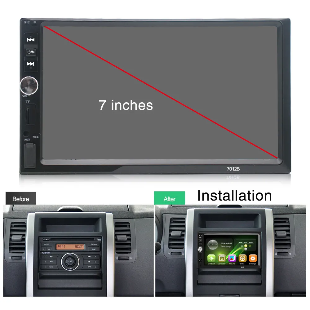

7 Inch Stereo Car Radio Bluetooth 2 DIN car radio Head Unit MP5 Player Capacitive multimedia player screen for wince Windows CE
