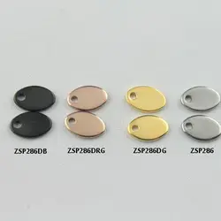 Пустой покрытием Цвет 7.9x5.2x1 мм эллиптических гладкой нержавеющей стали тег Tab ожерелье этикетки 200-500 шт./лот ювелирные изделия часть zsp286dg