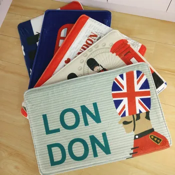 

New Flannel National flag Front door mat bathroom mat soft warm anti-slip rug pad water absorption floor mat carpet 40*60CM