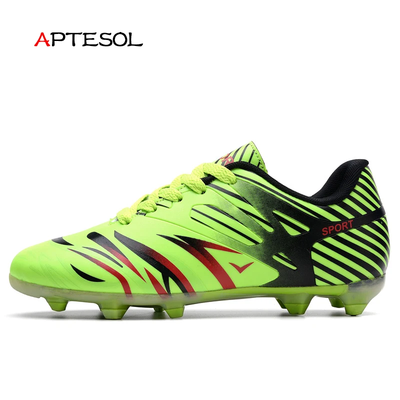 APTESOL Men's Kids Long Spikes Soccer Shoes Youth Outdoor SG FG HG Football Soccer Cleat
