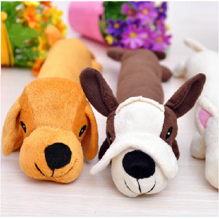 Cute Plush Doggy Squeaky Toy Puppy Interactive Animal Shape Chew Sound
