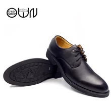 OWNSHOP Men Leather Shoes Pig Leather Black Brown 36 to 48 Mens Large Shoe Flat Business Dress Wedding Shoes