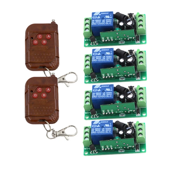 Mini Remote Control Switch Micro Contactless RF 4Receiver +2Transmitter System No Noise Learning | Обустройство дома