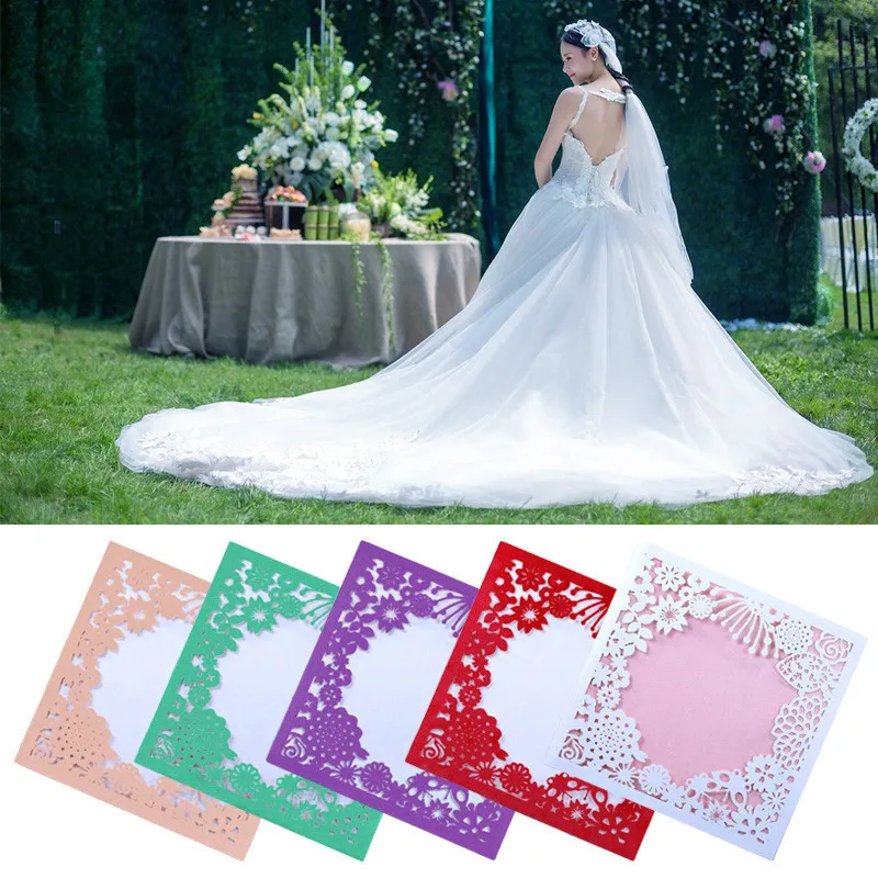  10PCS Elegant Wedding Invitations Cards Delicate Carved Invitation Cards postcard for Wedding Party - 32846332850