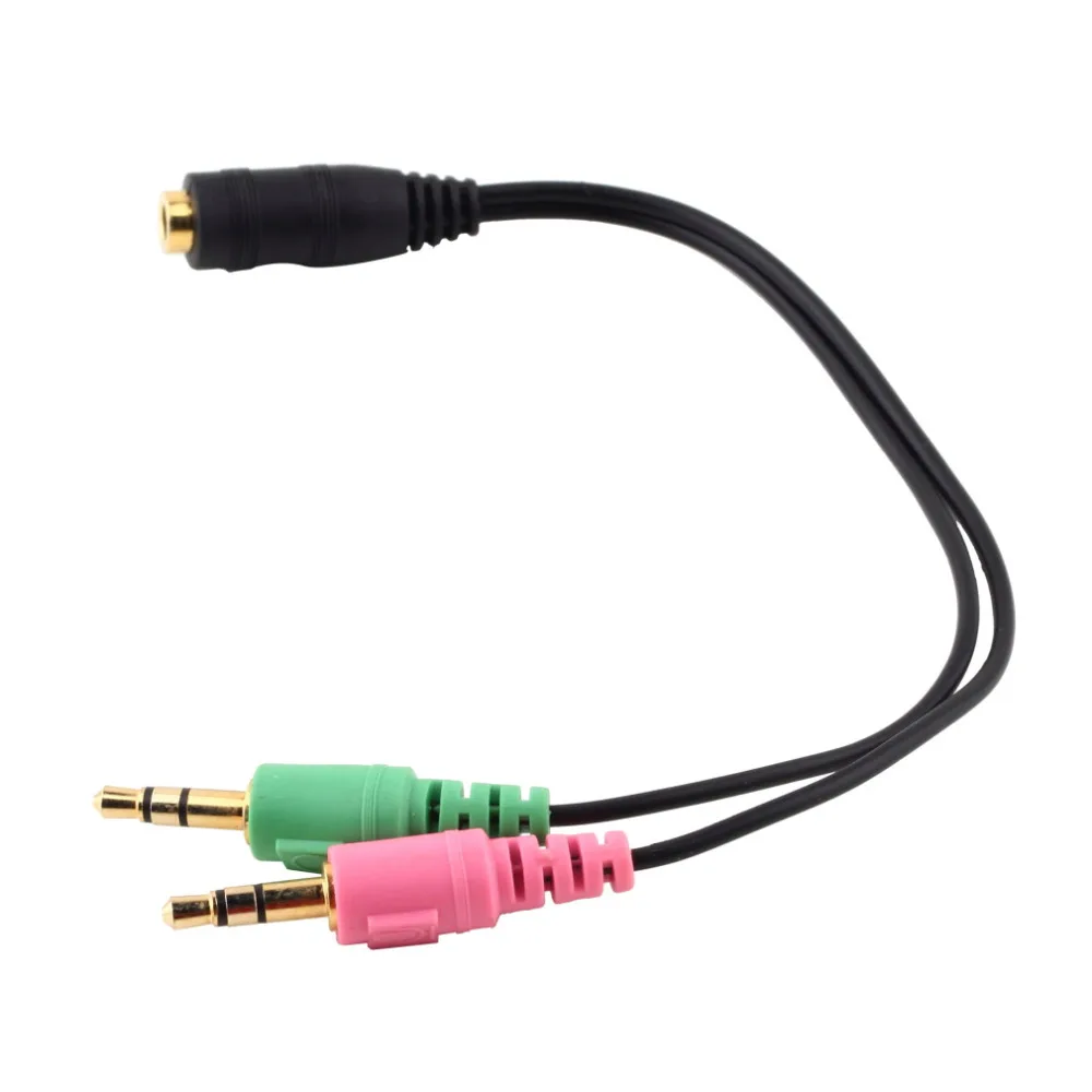 3.5mm 2 in 1 Female To Dual Male Earphone Headset PC Adapter Audio