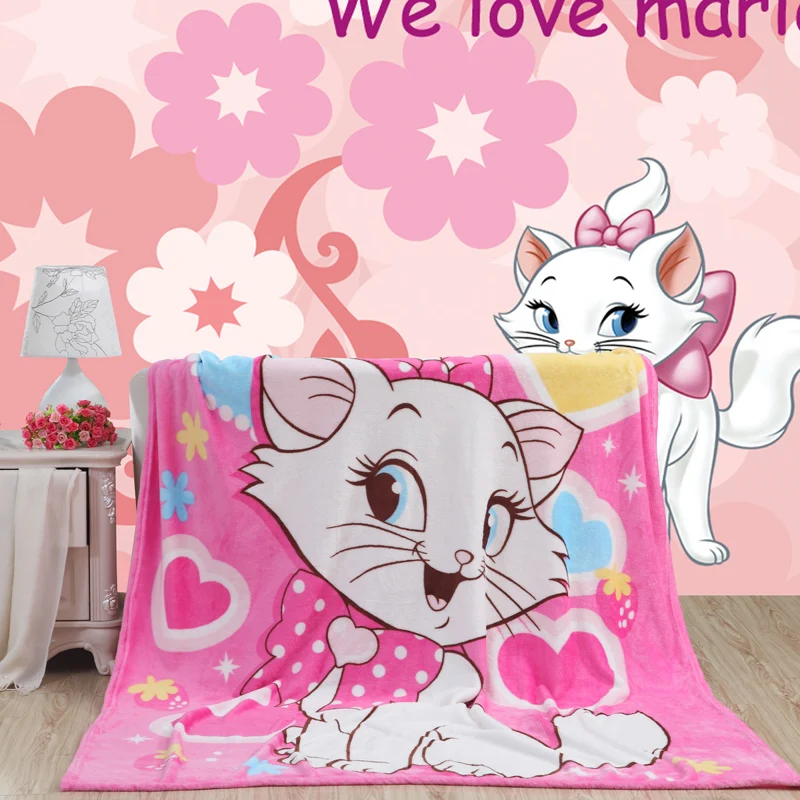 Home textiles,pink marie cat cartoon coral fleece blankets for bed