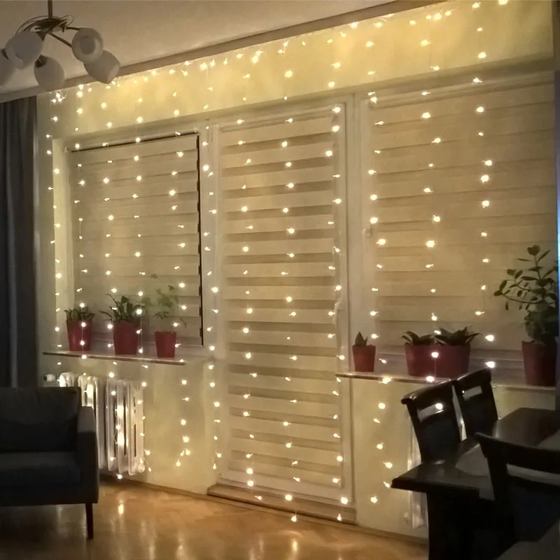 kaslam Led Curtain String 5Mx0.4/0.6M 4.5Mx3M Garland 96Led 300Led Led String For Christmas Wedding Party Holiday Lights kaslam Led Curtain String 5Mx0.4/0.6M 4.5Mx3M Garland 96Led 300Led Led String For Christmas Wedding Party Holiday Lights