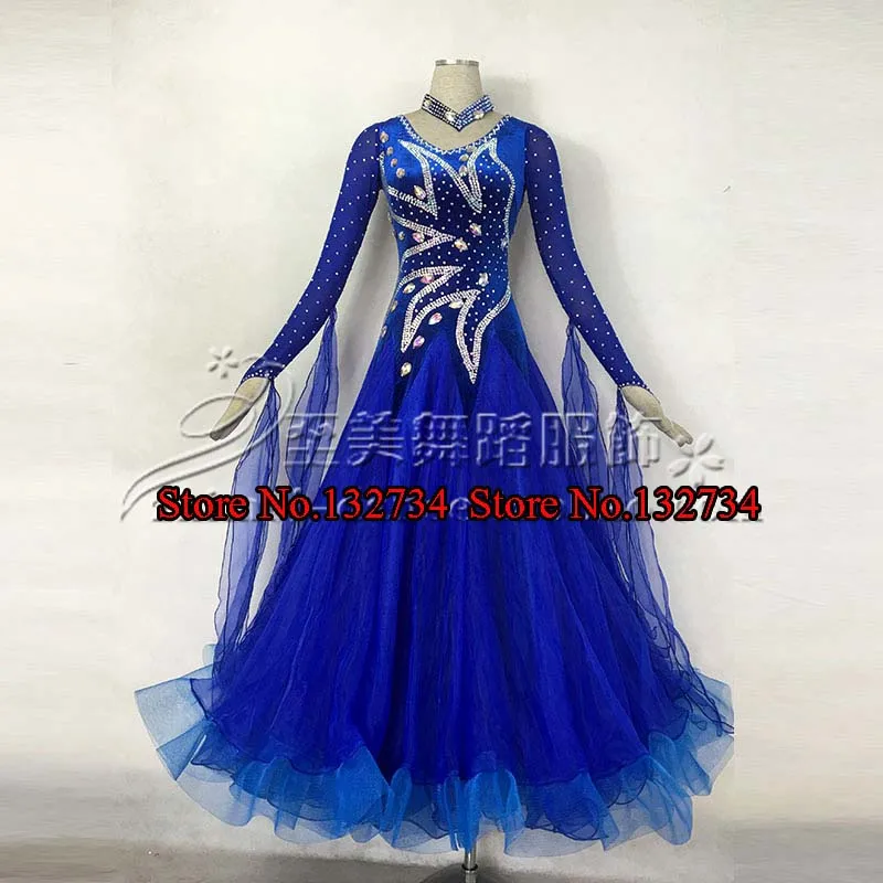 Новый royalbule! Новый стиль Костюмы для бальных танцев Стандартный платье для танцев Вальс Конкурс платье леди Костюмы для бальных танцев