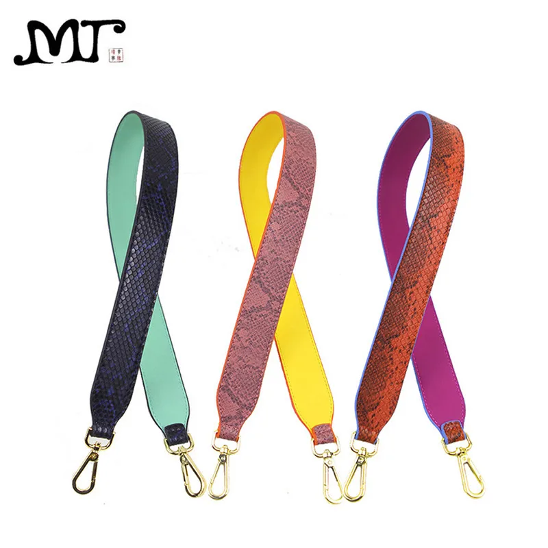 

MJ Shoulder Straps Contrast Color Serpentine PU Leather Strap Wide Belt Bag Accessories for Handbags Messenger Bags Purses