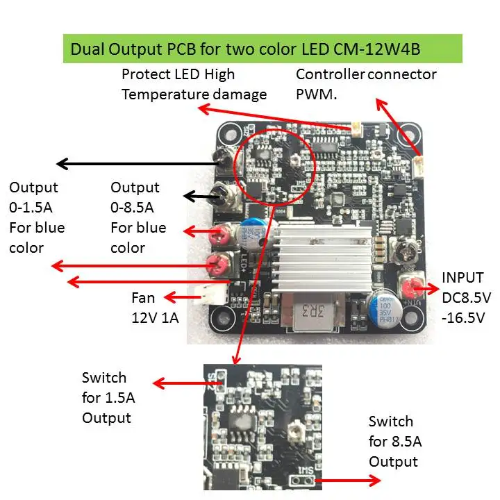 

Светодиодный драйвер с двойным выходом, двойной выход для двухцветсветодиодный Ода со съемным контроллером или регулятором яркости