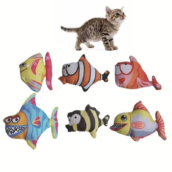 

2pc Creative Plush Simulation Catnip Fish Pet Cat Toy Artificial Fish Pet Cat Kitten Interactive Chew Toy Pet Cat Mint Fish Toys