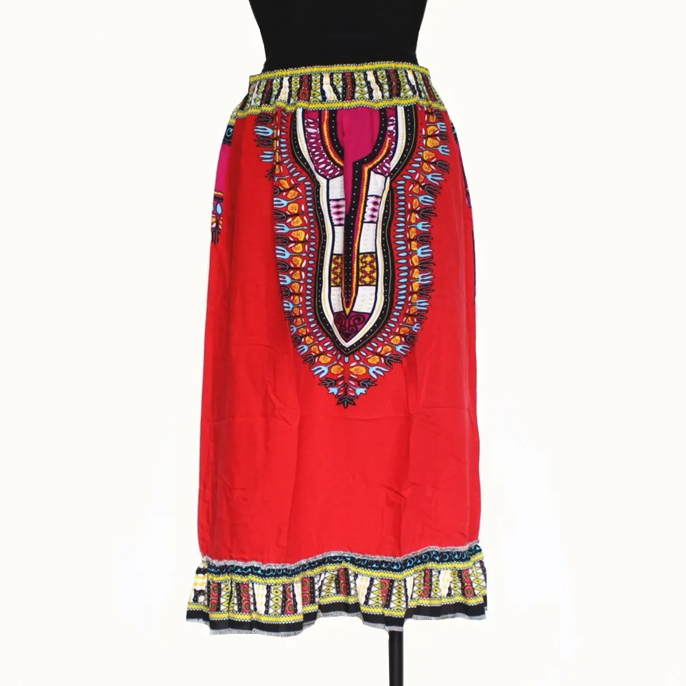 

African Dashiki midi Ankara Tribal Print Flared Handmade Full Skirt
