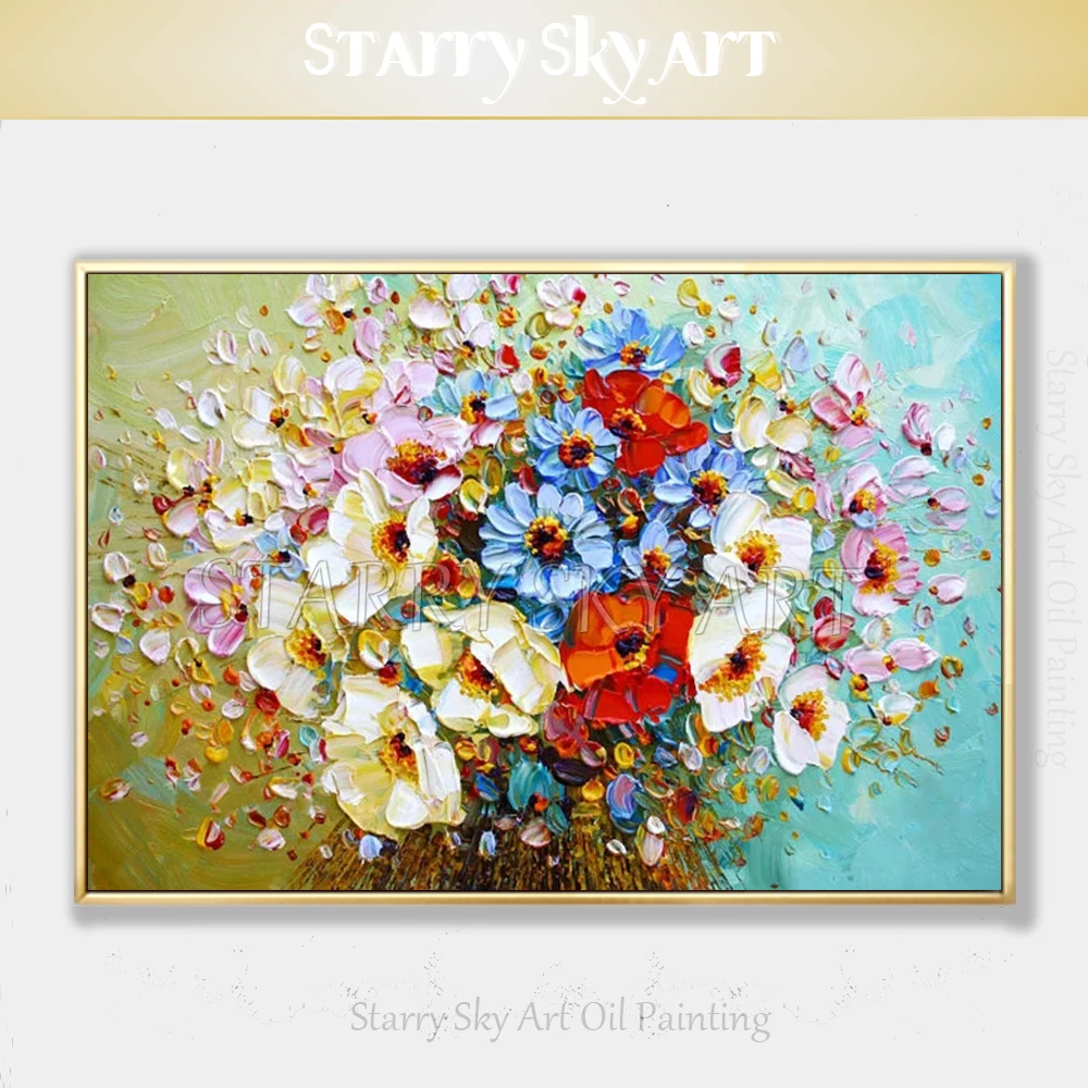 Acrylic Painting Landscape Flower Bouquet Wall Art Painting Acrylic Art