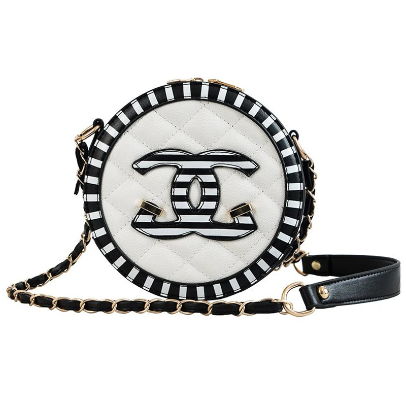 

Luxury Handbags Women Bags Designer Ladies Leather Shoulder Bags Chains Sequined Fashion Circular Women Bags for Women 2019