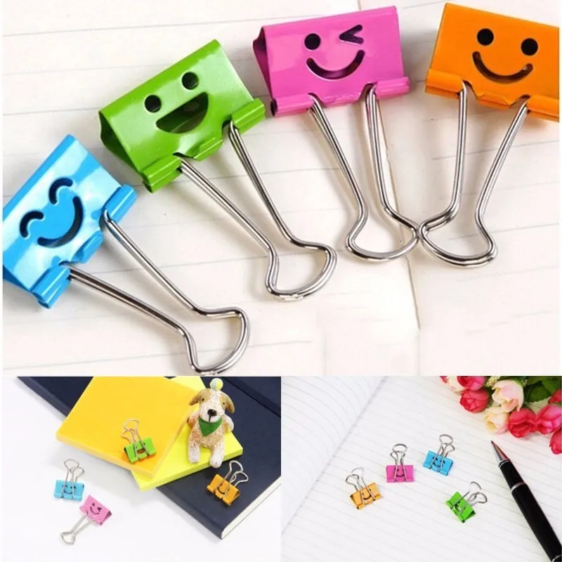 10pcs Metal Clips Cute Mini Smile Note Memo Card Photo Clips Home