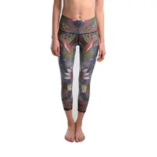 JIGERJOGER серый Стрекоза пепельный низ дышащая быстросохнущая Тренажерный зал Бег Обрезанные женские 3/4 лодыжки Капри для занятий йогой короткая спортивная одежда